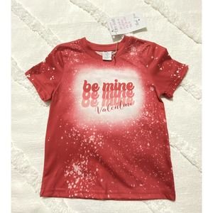 Toddler Girls Red & Pink Be Mine Valentines Day T-Shirt 4T